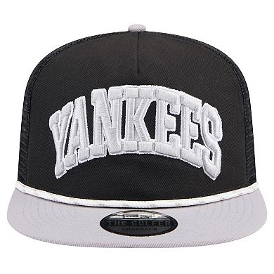 Men's New Era Black New York Yankees Throwback Meshback Golfer Hat