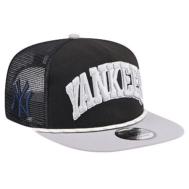 Men's New Era Black New York Yankees Throwback Meshback Golfer Hat