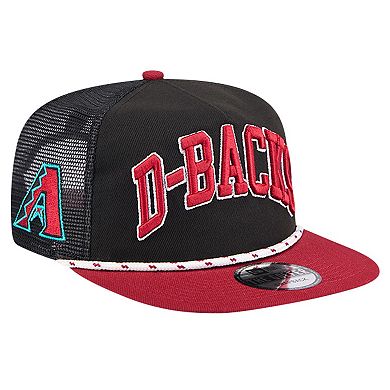 Men's New Era Black Arizona Diamondbacks Throwback Meshback Golfer Hat