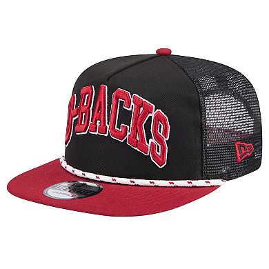 Men's New Era Black Arizona Diamondbacks Throwback Meshback Golfer Hat