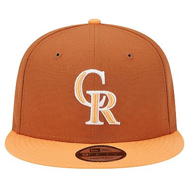 Men's New Era Brown Colorado Rockies Spring Color Two-Tone 9FIFTY Snapback Hat