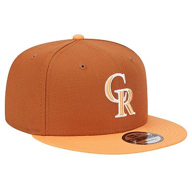 Men's New Era Brown Colorado Rockies Spring Color Two-Tone 9FIFTY Snapback Hat