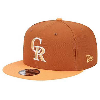 Men's New Era Brown Colorado Rockies Spring Color Two-Tone 9FIFTY Snapback Hat