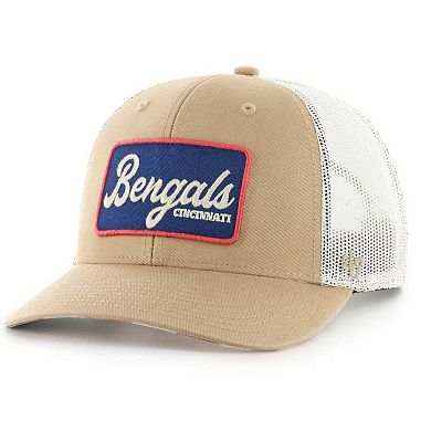 Men's '47 Tan/White Cincinnati Bengals Glory Daze Hitch Trucker Adjustable Hat