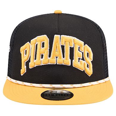 Men's New Era Black Pittsburgh Pirates Throwback Meshback Golfer Hat