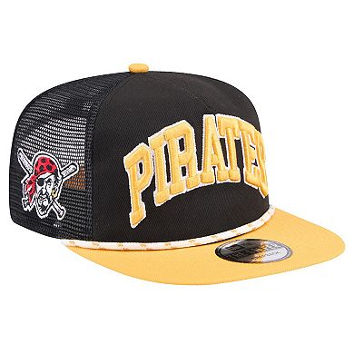 Men's New Era Black Pittsburgh Pirates Throwback Meshback Golfer Hat