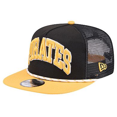 Men's New Era Black Pittsburgh Pirates Throwback Meshback Golfer Hat