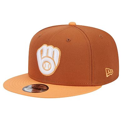 Men's New Era Brown Milwaukee Brewers Spring Color Two-Tone 9FIFTY Snapback Hat