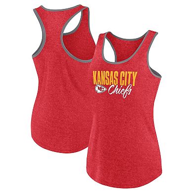 Women's Fanatics Branded Heather Red Kansas City Chiefs Plus Size Fuel Tank Top
