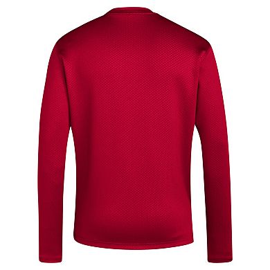 Men's adidas Red Louisville Cardinals Reverse Retro Baseball Script Pullover Sweatshirt