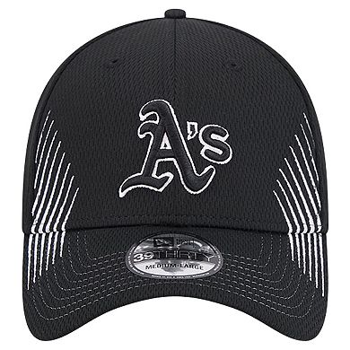 Men's New Era Black Oakland Athletics Active Dash Mark 39THIRTY Flex Hat