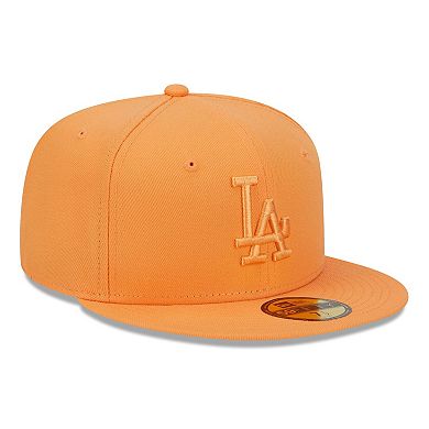 Men's New Era Orange Los Angeles Dodgers Spring Color 59FIFTY Fitted Hat