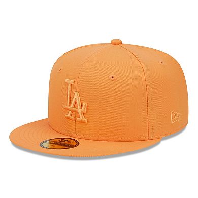 Men's New Era Orange Los Angeles Dodgers Spring Color 59FIFTY Fitted Hat