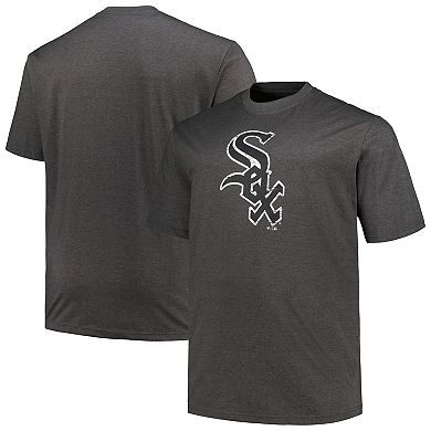 Men's Profile Heather Black Chicago White Sox Big & Tall Weathered Logo T-Shirt
