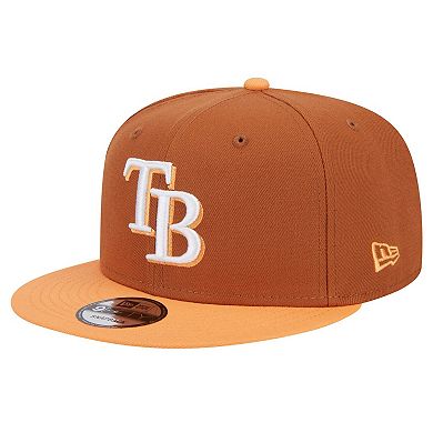 Men's New Era Brown Tampa Bay Rays Spring Color Two-Tone 9FIFTY Snapback Hat