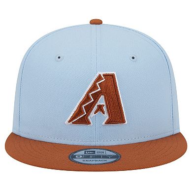 Men's New Era Light Blue Arizona Diamondbacks Spring Color Two-Tone 9FIFTY Snapback Hat