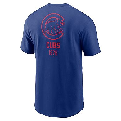 Men's Nike Royal Chicago Cubs Large Logo Back Stack T-Shirt
