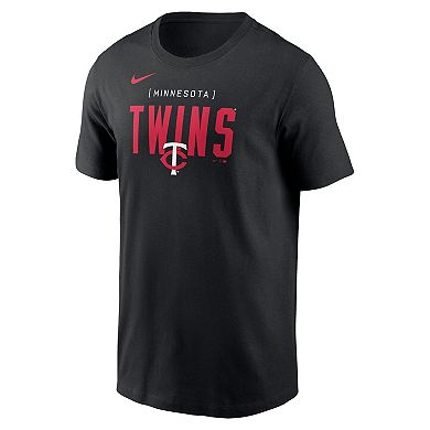 Men's Nike Black Minnesota Twins Home Team Bracket Stack T-Shirt