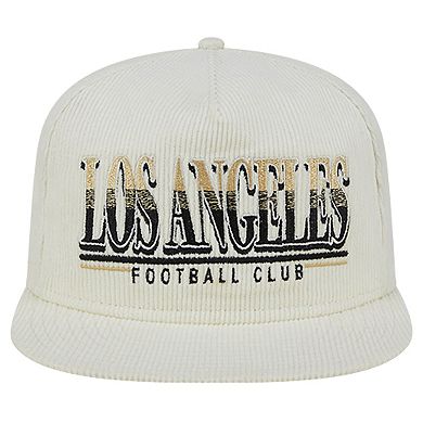 Men's New Era White LAFC Throwback Corduroy Golfer Adjustable Hat