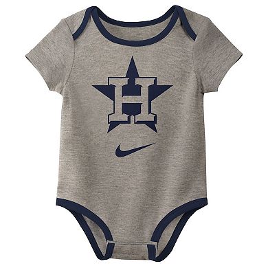 Newborn Nike Houston Astros Three-Pack Bodysuit Set
