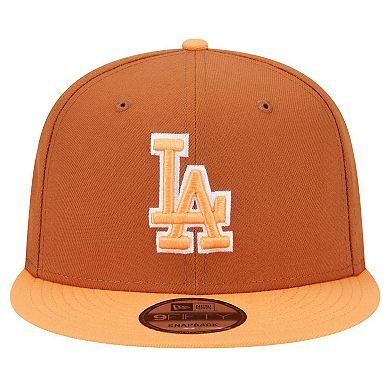 Men's New Era Brown Los Angeles Dodgers Spring Color Two-Tone 9FIFTY Snapback Hat