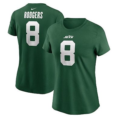 Women's Nike Aaron Rodgers Legacy Green New York Jets Name & Number T-Shirt