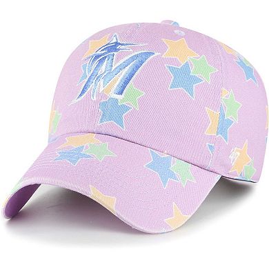 Girls '47 Lavender Miami Marlins Star Bright Clean Up Adjustable Hat