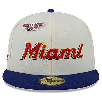 Men's New Era White Miami Marlins Big League Chew Original 59FIFTY Fitted Hat