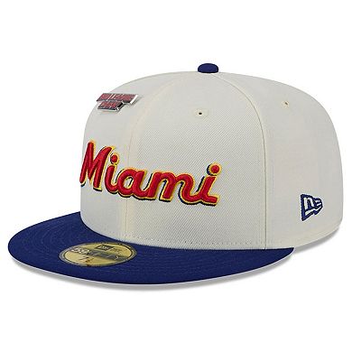 Men's New Era White Miami Marlins Big League Chew Original 59FIFTY Fitted Hat