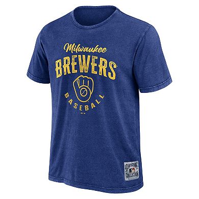 Men's Darius Rucker Collection by Fanatics Royal Milwaukee Brewers Cooperstown Collection Washed T-Shirt