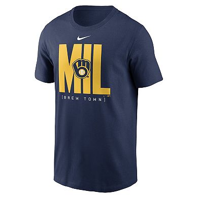 Men's Nike Navy Milwaukee Brewers Scoreboard T-Shirt