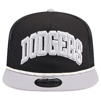 Men's New Era Black Los Angeles Dodgers Throwback Meshback Golfer Hat