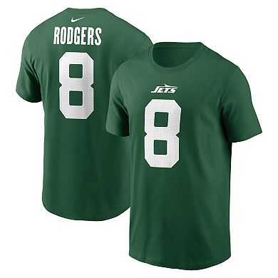 Men's Nike Aaron Rodgers Legacy Green New York Jets Name & Number T-Shirt