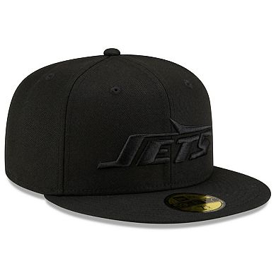 Men's New Era Black New York Jets Black On Black 59FIFTY Fitted Hat