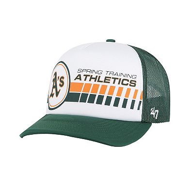 Men's '47  White/Green Oakland Athletics 2024 Spring Training Foam Trucker Adjustable Hat