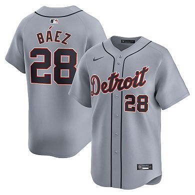 Men's Nike Javier Baez Gray Detroit Tigers Road Limited Player Jersey