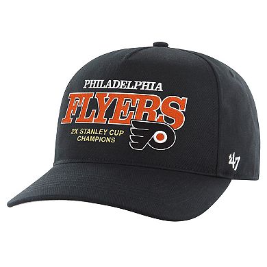 Men's '47 Black Philadelphia Flyers 2X Stanley Cup Champions Penalty Box Hitch Adjustable Hat