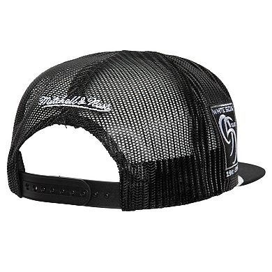 Men's Mitchell & Ness Black Chicago White Sox Rope Trucker Snapback Hat