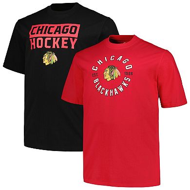 Men's Fanatics Branded Chicago Blackhawks Big & Tall T-Shirt 2-Pack Set