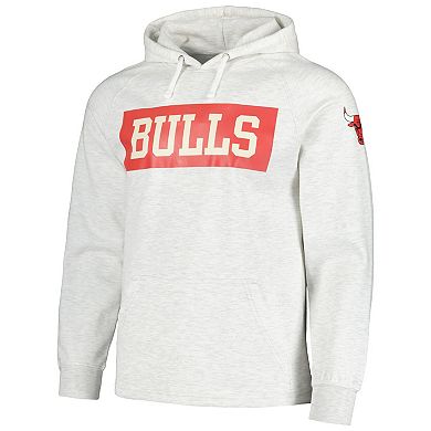 Men's Fanatics Branded Ash Chicago Bulls Softhand Raglan Tri-Blend Pullover Hoodie