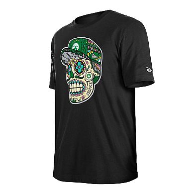 Unisex New Era Black Boston Celtics Sugar Skull T-Shirt