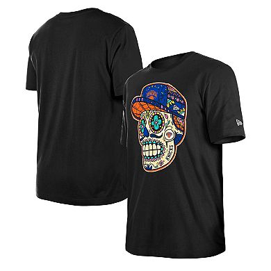 Unisex New Era Black New York Knicks Sugar Skull T-Shirt