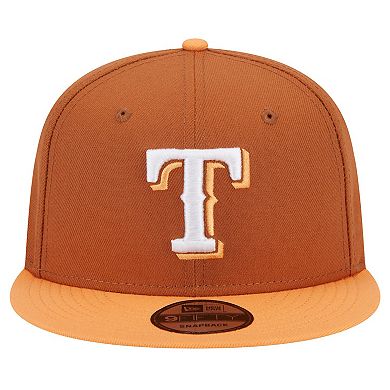 Men's New Era Brown Texas Rangers Spring Color Two-Tone 9FIFTY Snapback Hat