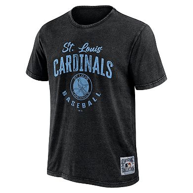 Men's Darius Rucker Collection by Fanatics Black St. Louis Cardinals Cooperstown Collection Washed T-Shirt