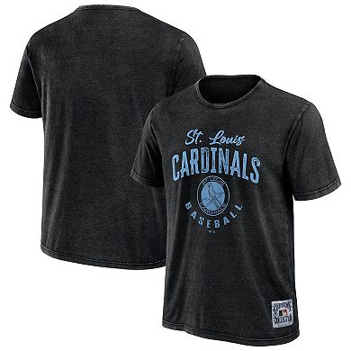 Men's Darius Rucker Collection by Fanatics Black St. Louis Cardinals Cooperstown Collection Washed T-Shirt