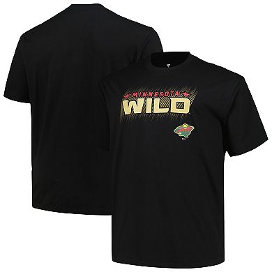 Men's Fanatics Branded Black Minnesota Wild Big & Tall Wordmark T-Shirt