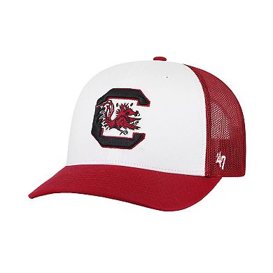 Men's '47 White/Garnet South Carolina Gamecocks Freshman Trucker Adjustable Hat