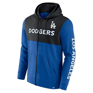 Men's Fanatics Branded Royal/Black Los Angeles Dodgers Ace Hoodie Full-Zip Sweatshirt
