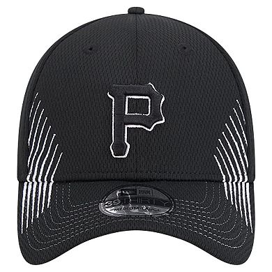 Men's New Era Black Pittsburgh Pirates Active Dash Mark 39THIRTY Flex Hat