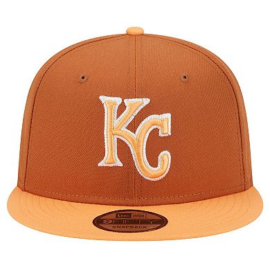 Men's New Era Brown Kansas City Royals Spring Color Two-Tone 9FIFTY Snapback Hat